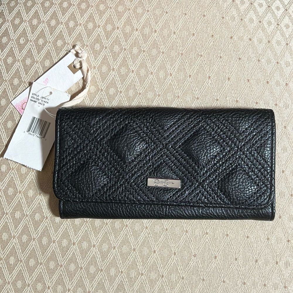 Jessica Simpson Sadie Black Textured Wallet - NWT